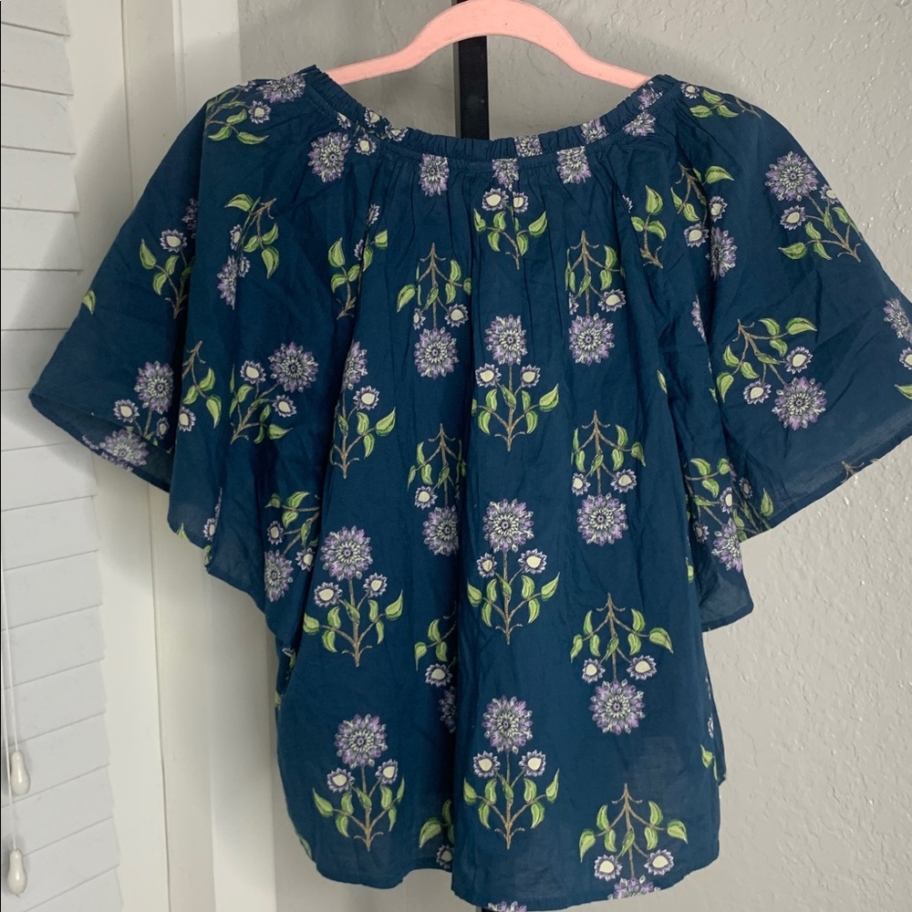 NEW Old Navy floral cotton blouse top medium - Picture 6 of 7